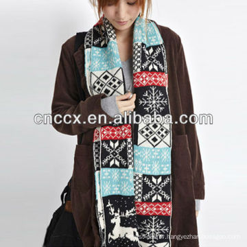 PK17ST334 ladies fashionable christmas design scarf
